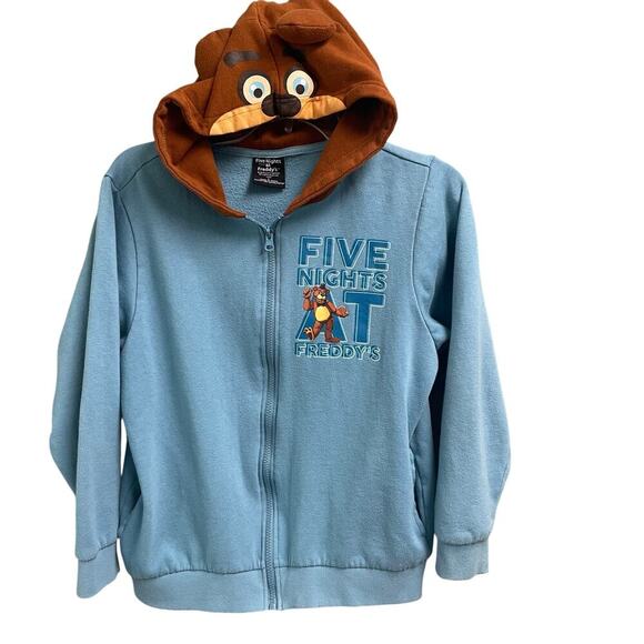 Five Nights At Freddys Big Face Boys Hooded Jacket Size Large Youth Full Zip - Picture 1 of 6